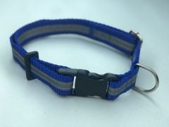 Mor Lama Köpek Boyun Tasması Plastik Tokalı Reflektörlü Mavi