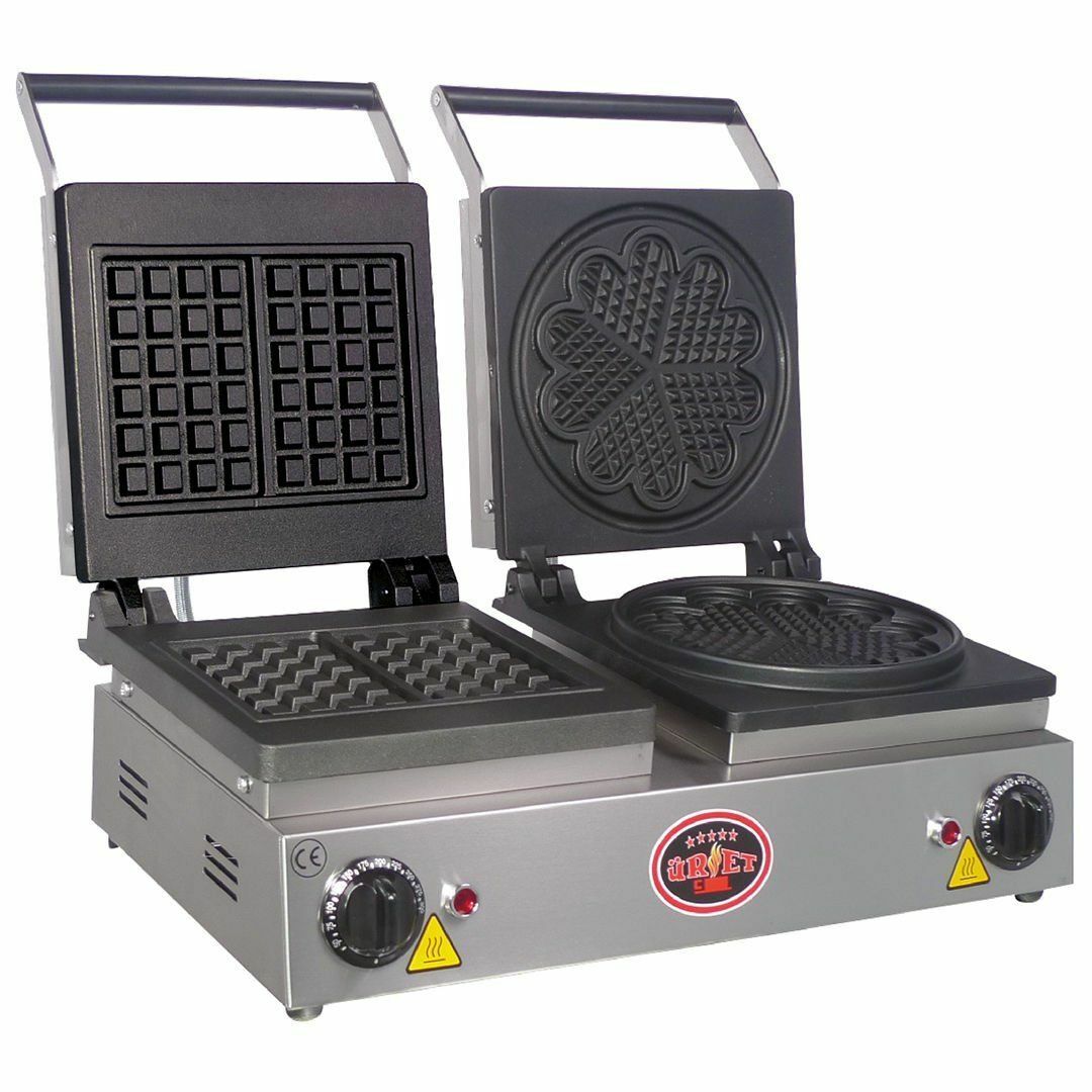 Üret Çelik Çiftli Kare-Papatya Waffle Makinesi