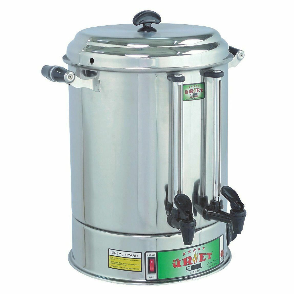 Üret Çelik 14 Litre Parlak Çay Makinesi - 160 Bardak