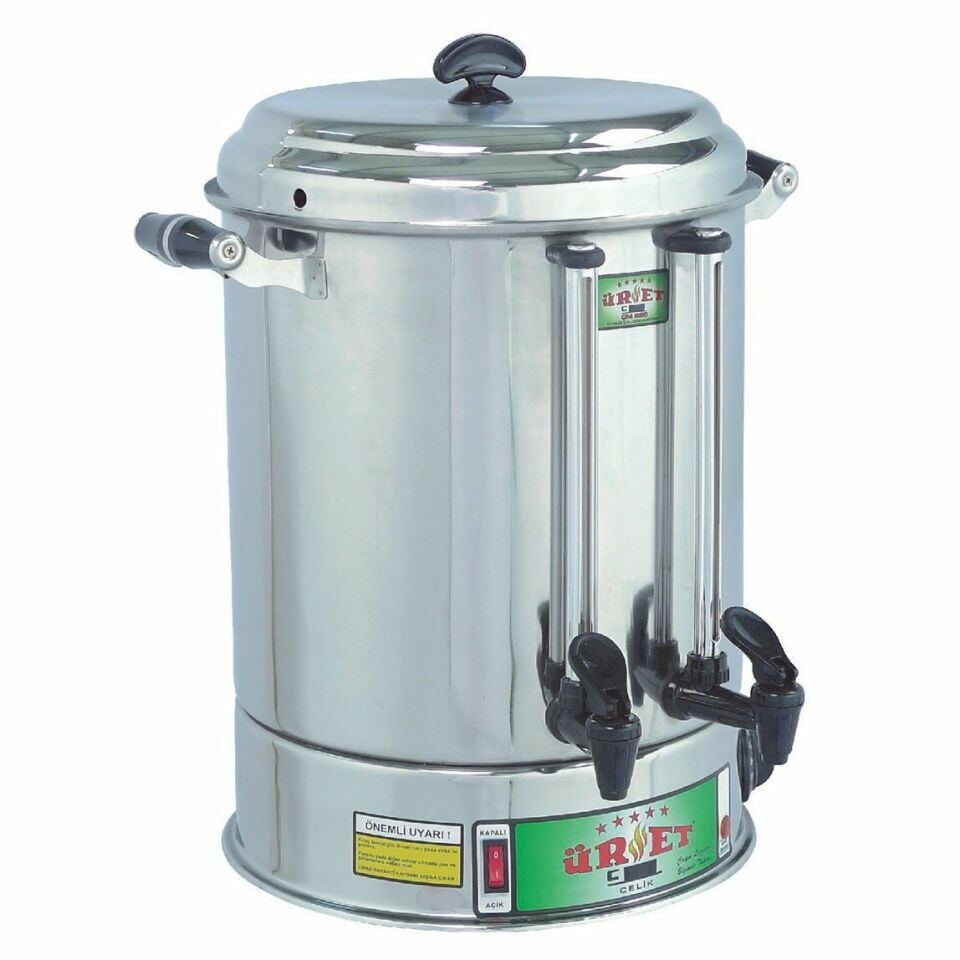 Üret Çelik 6 Litre Parlak Çay Makinesi - 50 Bardak