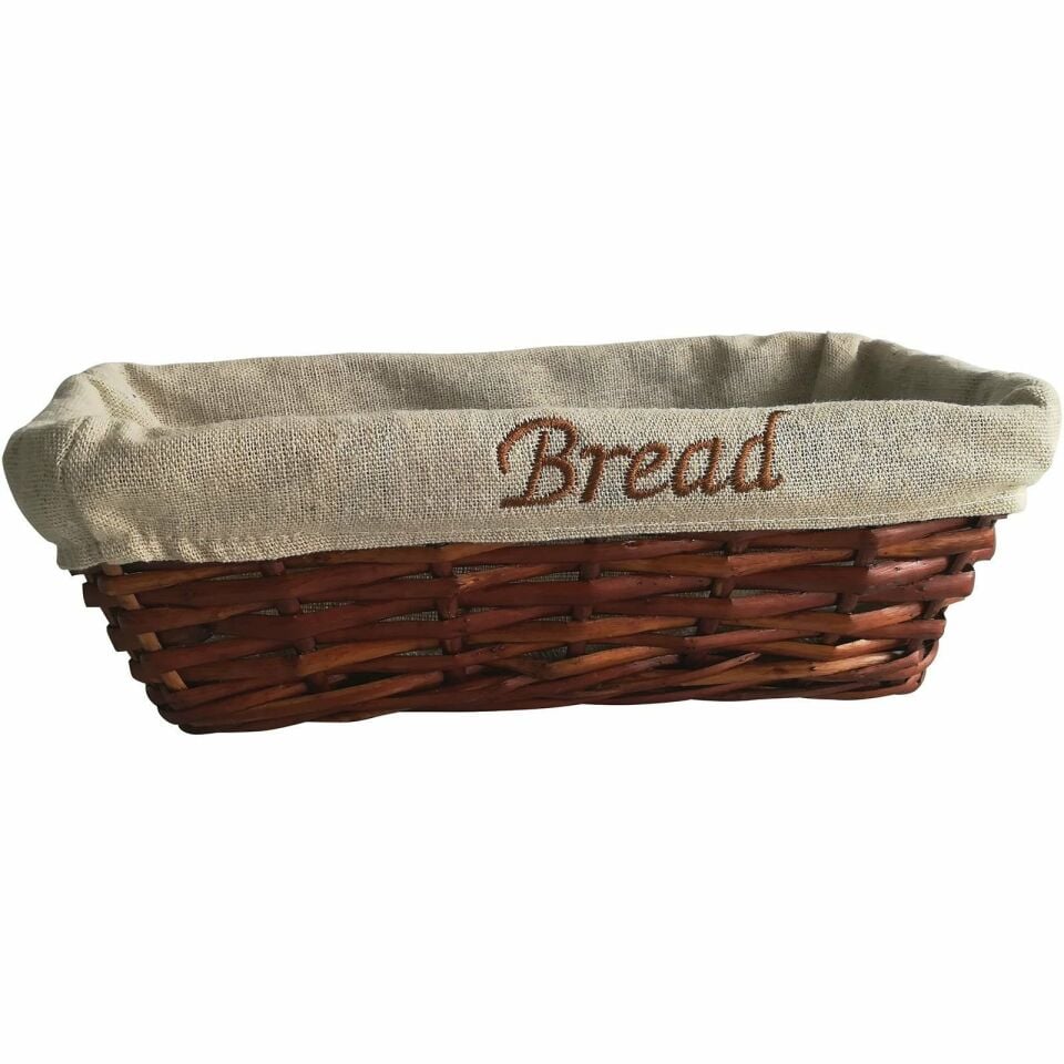 Hasır Bezli Dikdörtgen Ekmek Sepeti 25*12 Cm