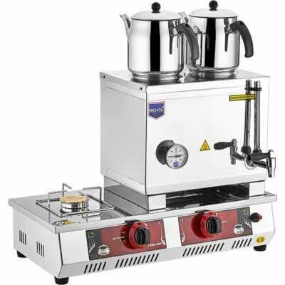 Remta Çift Cidarlı İki Demlikli Çay Ocağı (Gazlı+Elektrikli)