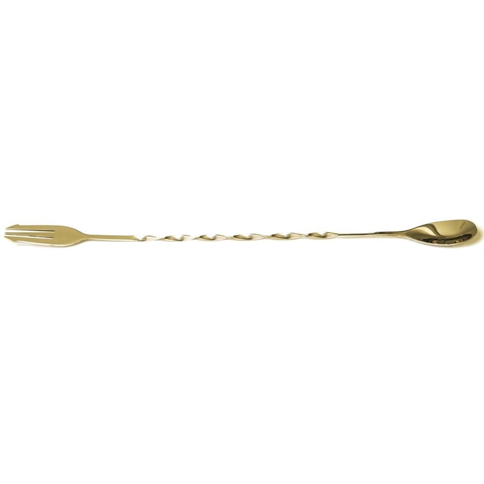 Çatallı Bar Kaşık Altın 33 Cm