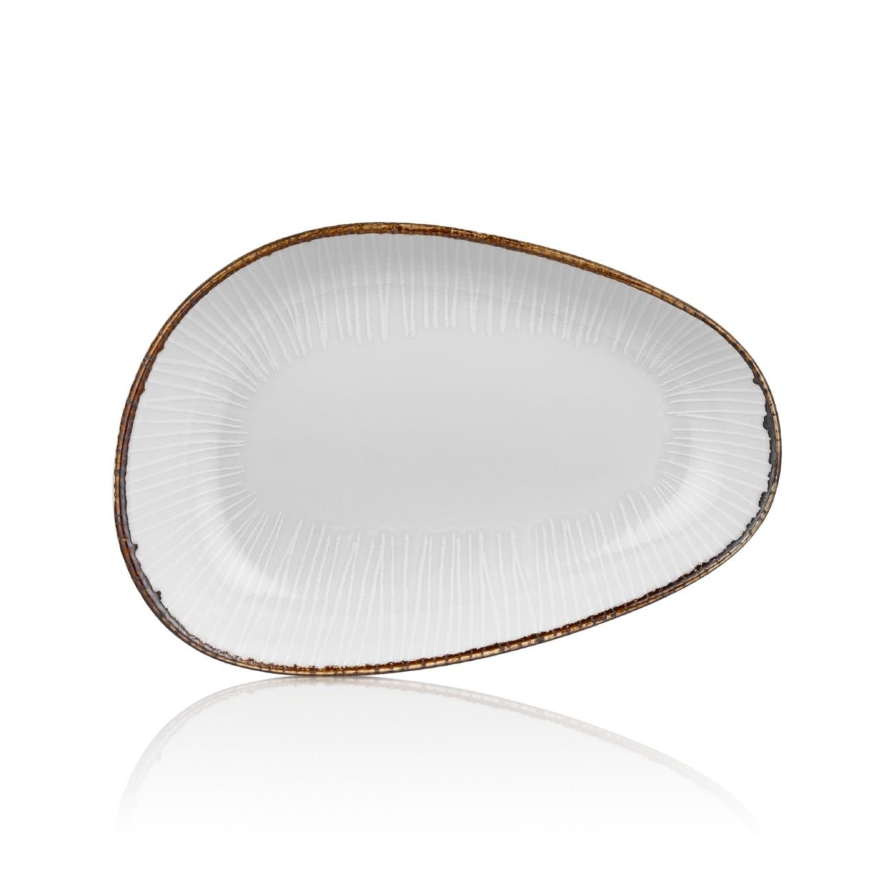 By Bone  Island Beyaz Oval Tabak 16 Cm
