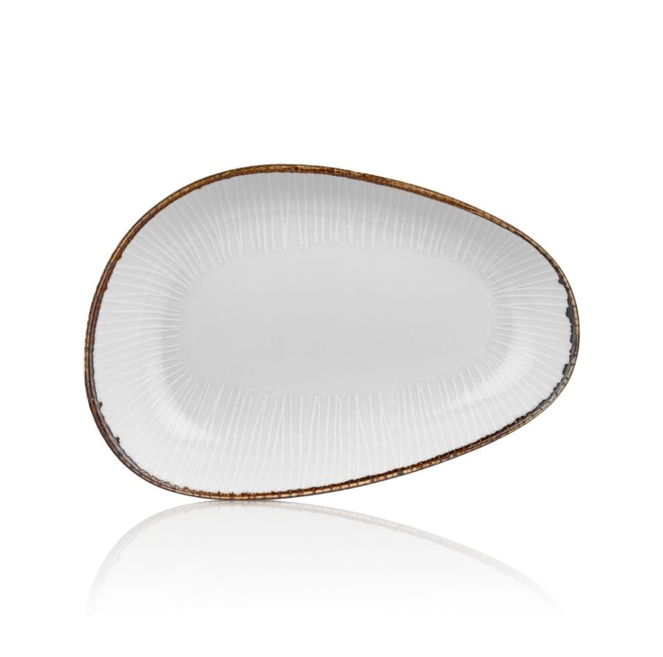 By Bone  Island Beyaz Oval Tabak 16 Cm