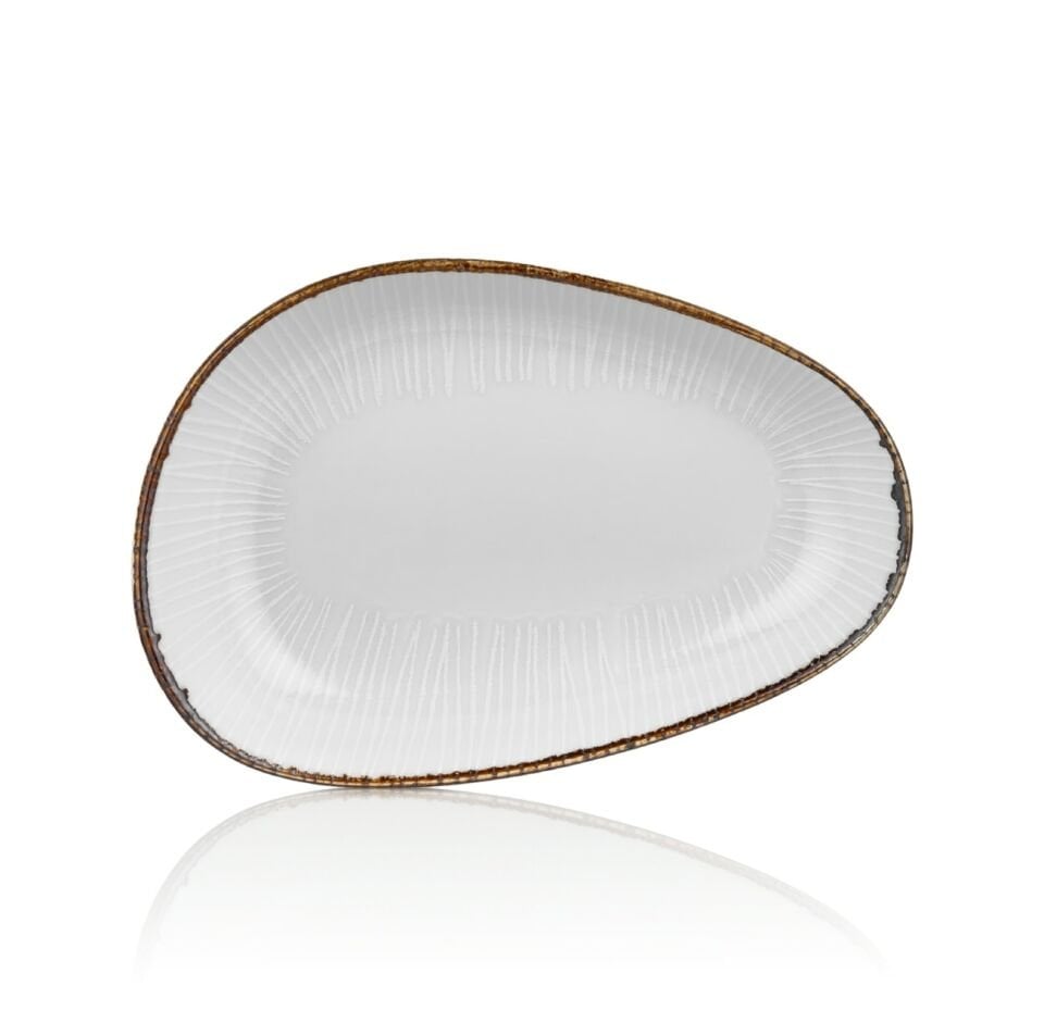 By Bone  Island Beyaz Oval Tabak 16 Cm