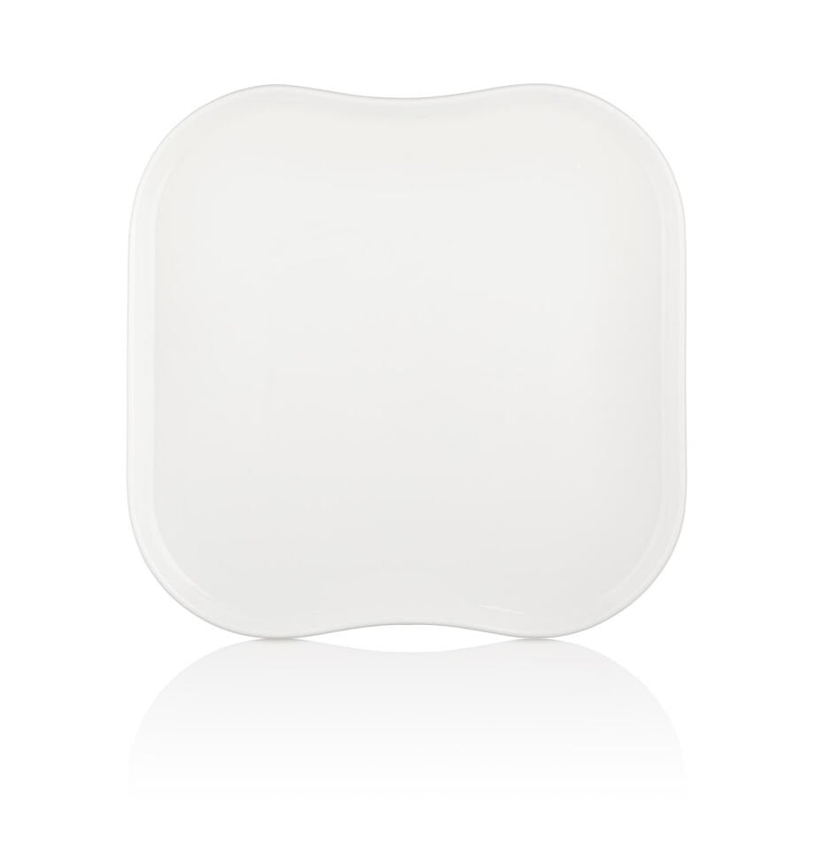 By Bone Whıte Smooth Kare Tabak  40 Cm