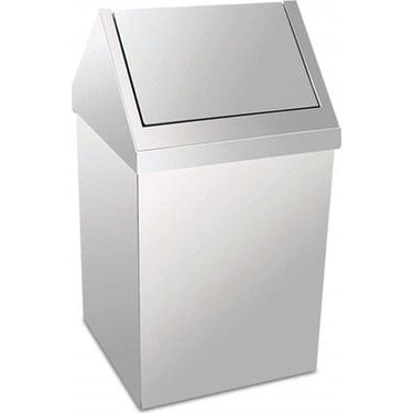 Krom Çatı Kapaklı Çöp Kovası 36 Litre