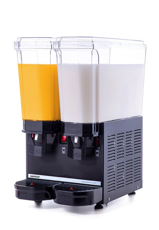 SAMIXIR Klasik Twin Karıştırıcılı Soğuk İçecek Dispenseri 20 L + 20 L Siyah 40.MMB