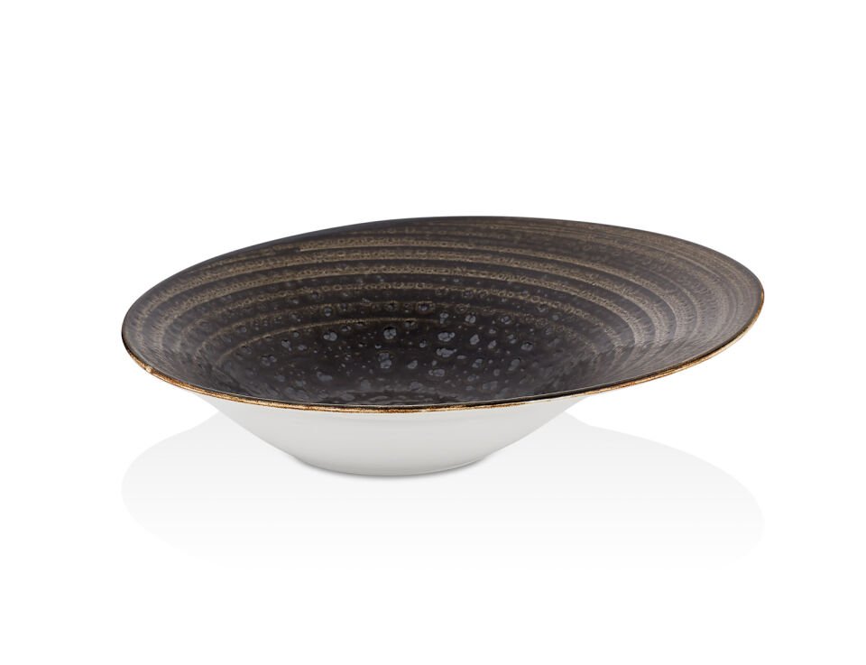 By Bone  Cowry Black Gabbro Çukur Tabak 30 Cm