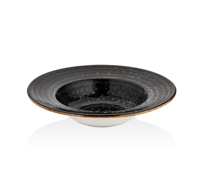 By Bone  Cowry Black Gastro Çukur Tabak 25 Cm