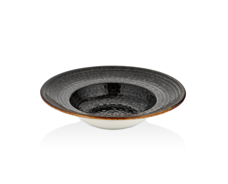 By Bone  Cowry Black Zest Çukur Makarna Tabağı 25 Cm