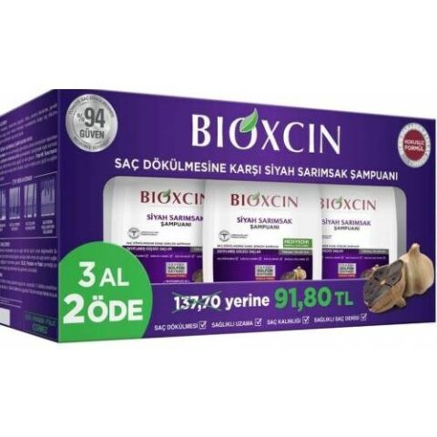 Bioxcin Saç Dökülmesine Karşı Siyah Sarımsak 300 ml 3 Al 2 Öde Şampuan