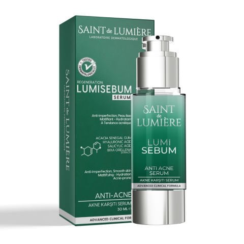 LUMISEBUM Akne, Siyah Nokta ve Leke Karşıtı, Sebum Dengeleyici Matlaştırıcı ve Nemlendirici Serum 30ml