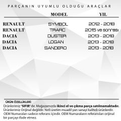 Renault Symbol, Trafic, Dacia Duster,Logan için Anahtar Buton Las
