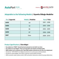 Audi A4,S4,B6,B7 için Torpido Kapak Tamir Takımı