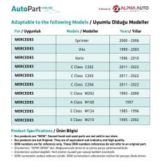 Mercedes A Class W168,M Class W163 için Konnektör 5'li