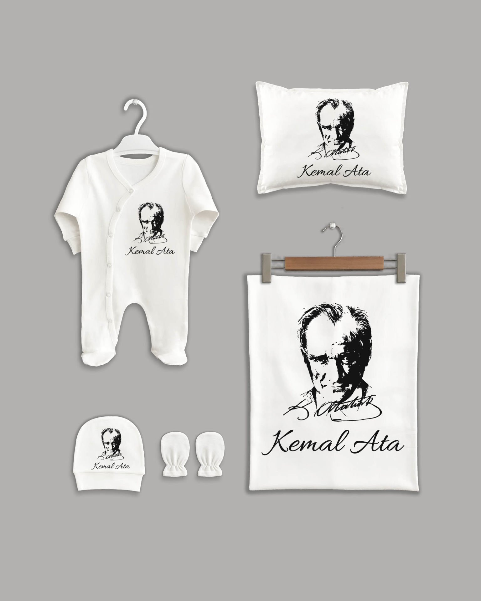 Atatürk Temalı 5'li Organik İsme Özel Hastane Çıkışı