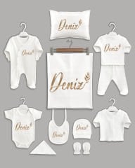 Kahve Yaprak Modeli 11'li Organik İsme Özel Hastane Çıkışı