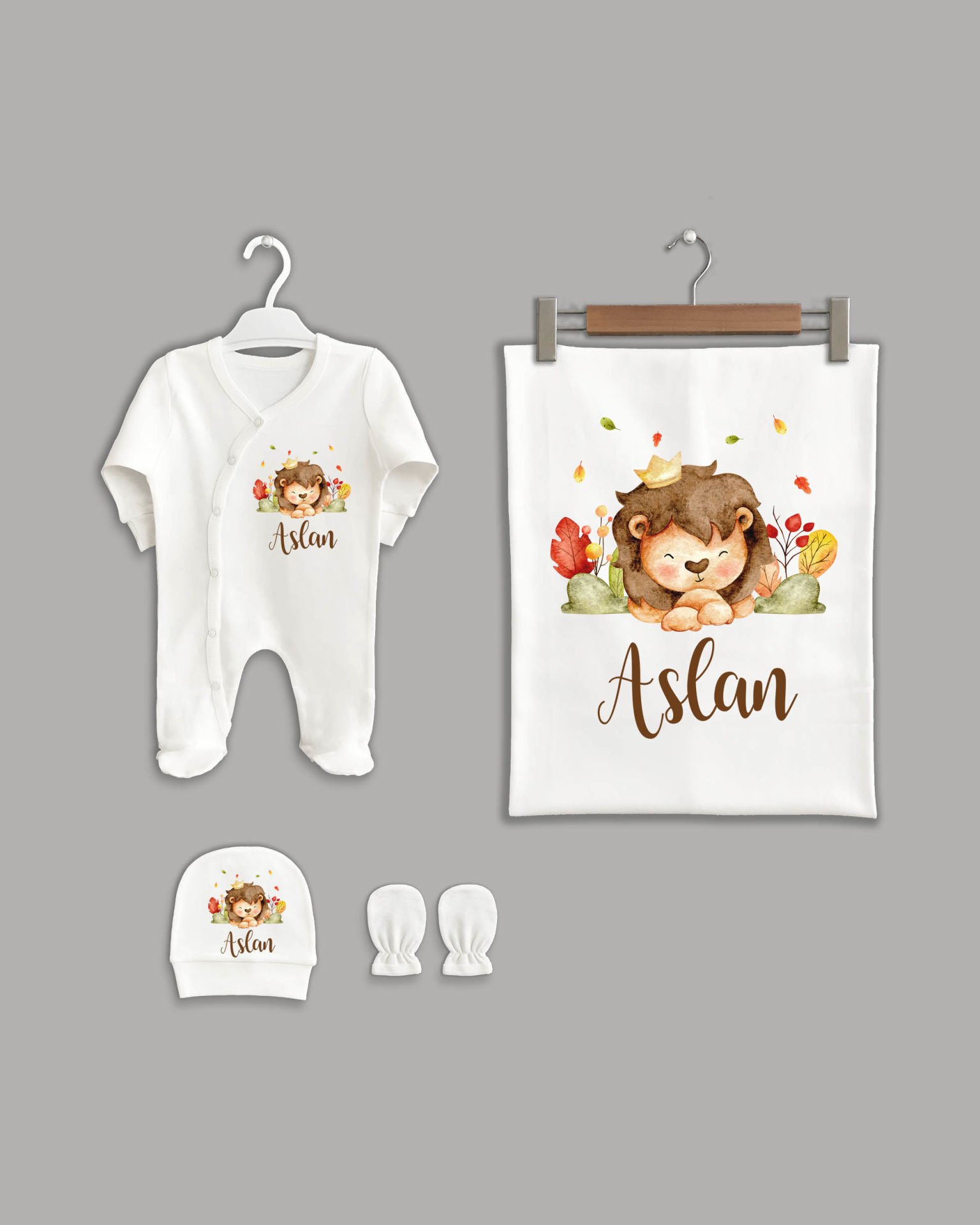 Aslan Modeli 4'lü Organik İsme Özel Hastane Çıkışı