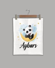 Ay Üstünde Panda Modeli Organik Battaniye