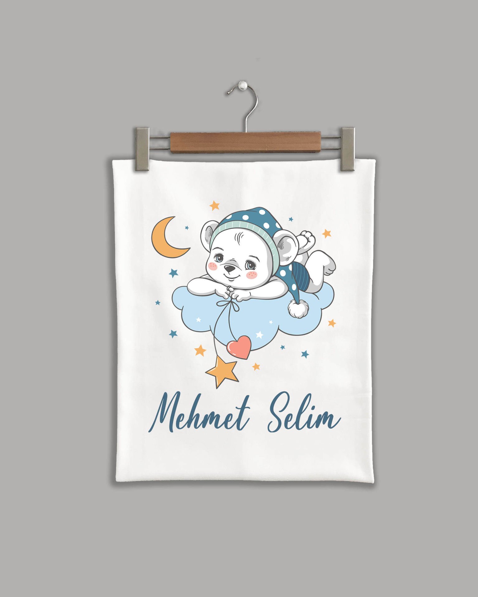 Bulutta Ayıcık Modeli Organik Battaniye