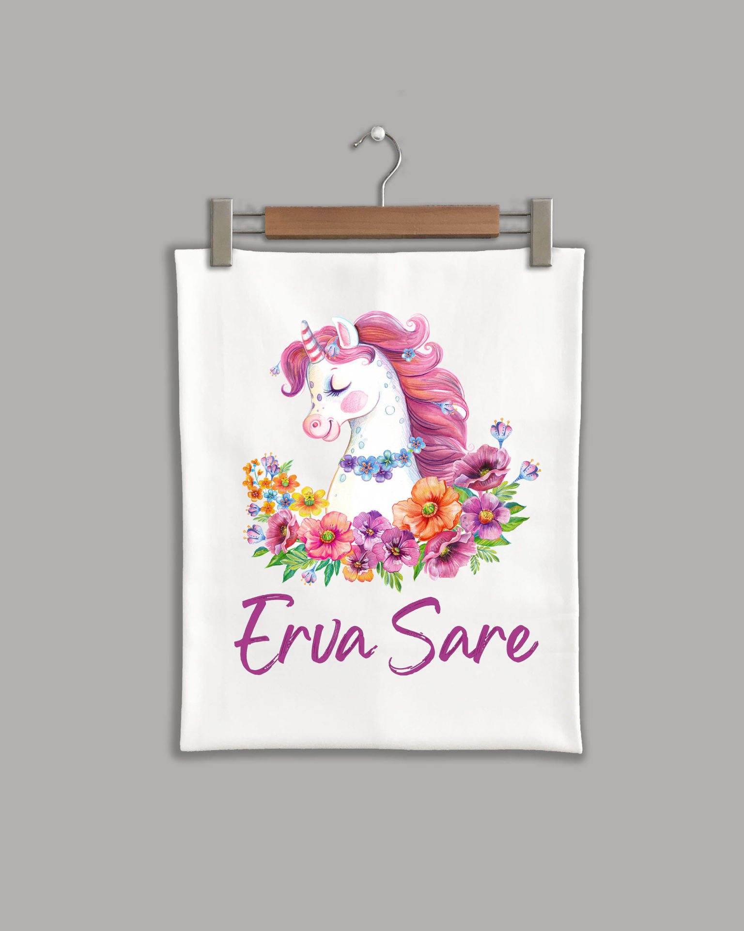 Çiçekli Unicorn Modeli Organik Battaniye