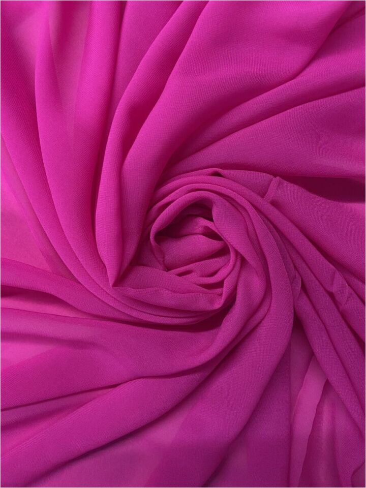 İpek Nano Şifon 1 Metre Fuşya Kumaş (col-12)