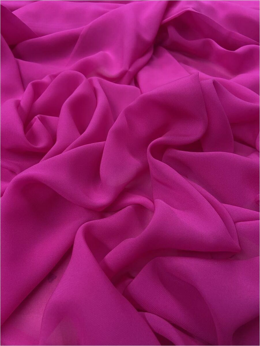 İpek Nano Şifon 1 Metre Fuşya Kumaş (col-12)