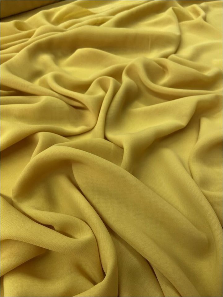 İpek Nano Şifon 1 Metre Hardal Sarı Kumaş (col-24)