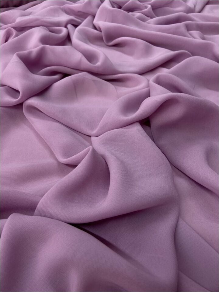 İpek Nano Şifon 1 Metre Gül Kurusu Kumaş  (col-36)