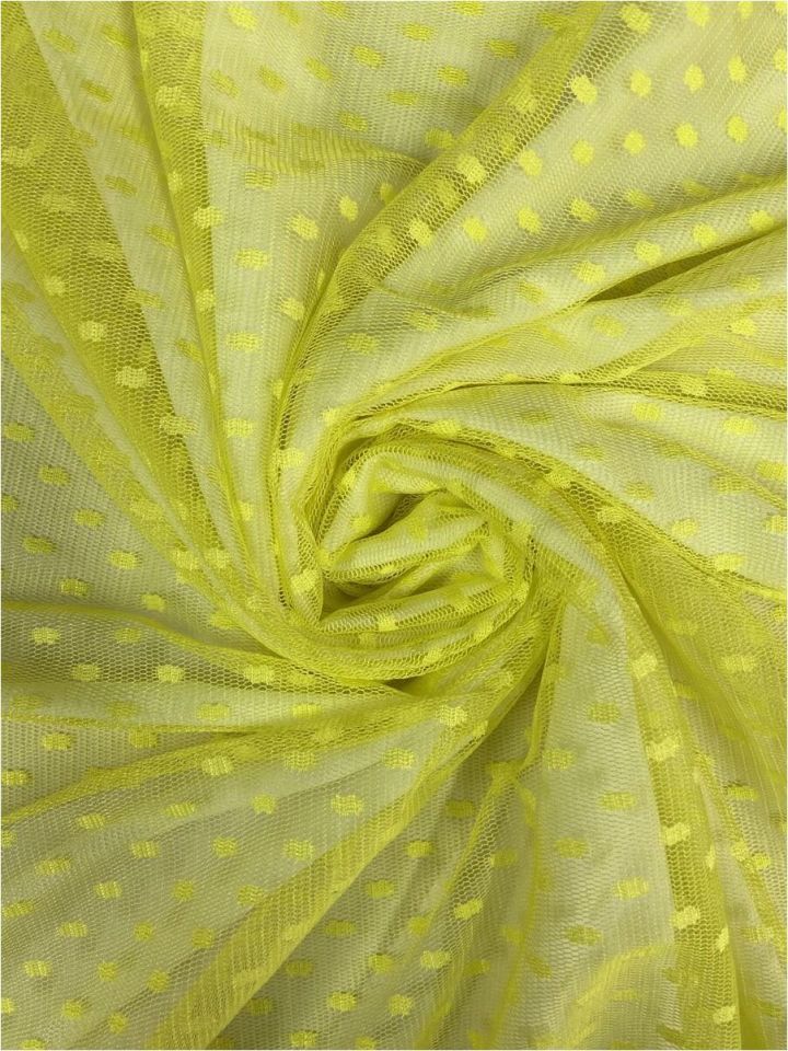 Puantiye Tül 1 Metre Sarı Kumaş (col-13)