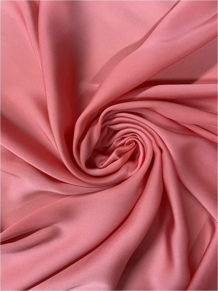 İpek Taşlanmış Saten 1 Metre Coral Kumaş (col-06)