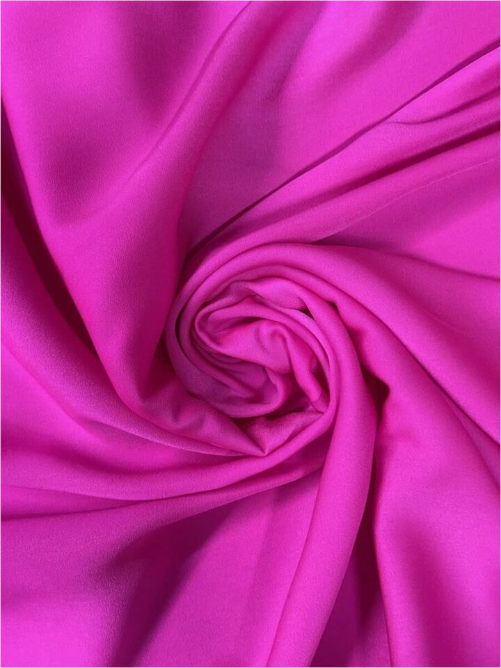 İpek Taşlanmış Saten 1 Metre Fuşya Kumaş (col-12)
