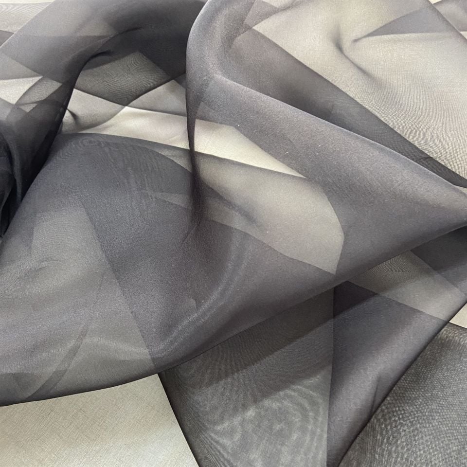 İpek Organza 1 Metre Siyah Kumaş (col-30)