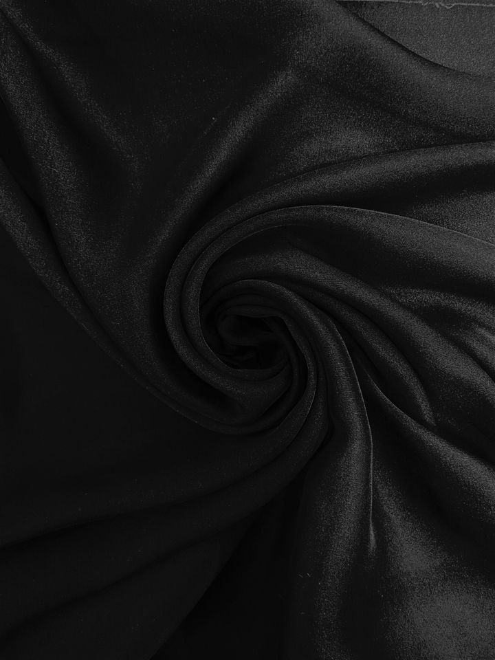 İpek Şifon 1 Metre Siyah Kumaş (col-30)
