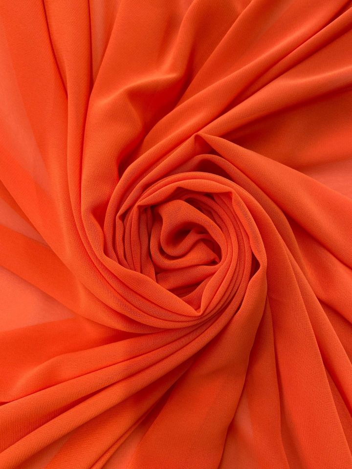 85 Gr Sentetik Silky Elegance Şifon Koyu Orange 1 Metre Kumaş (col-63)