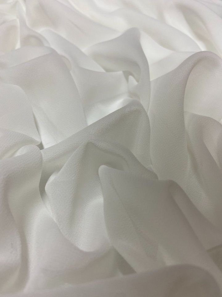 Sentetik Krep Silky Jorjet  Şifon Kumaş Off-White (col-01)