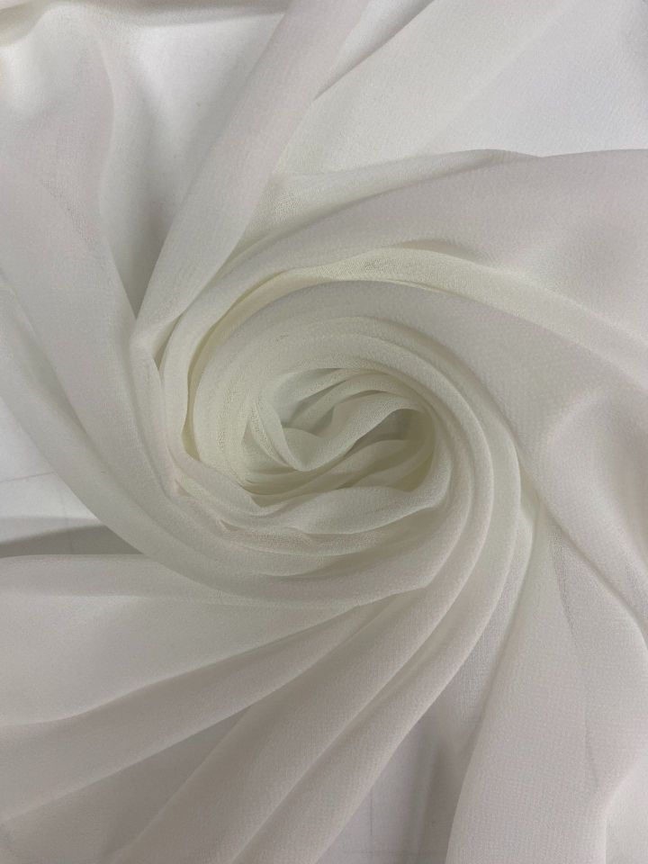 Sentetik Krep Silky Jorjet  Şifon Kumaş Off-White (col-01)
