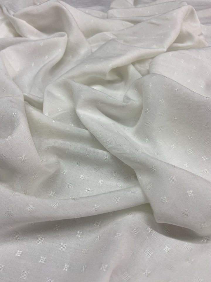 Vegan İtalyan Brokar Viskon Jakar Kumaş Off-White (col-2024-5005)