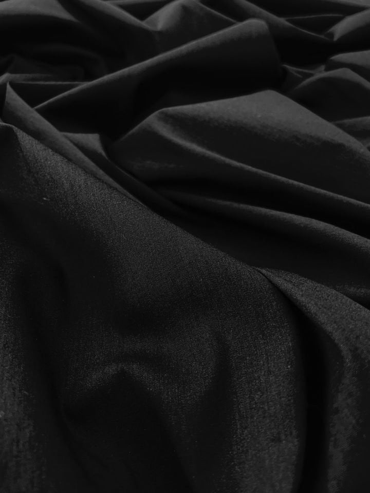Vegan Neptün Poplin İpek Kumaş Siyah (col-30)