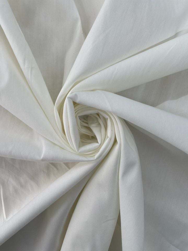 Vegan Neptune Poplin Silk Fabric Off-White (col-01)