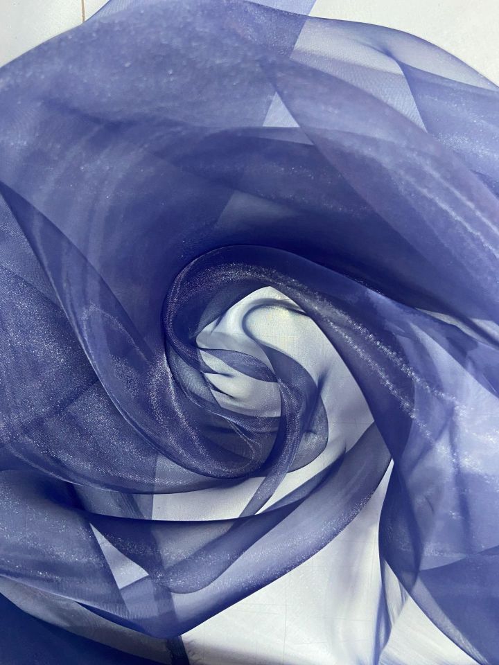 Sentetik Silky Mat Organza Kumaş Lacivert (col-04)