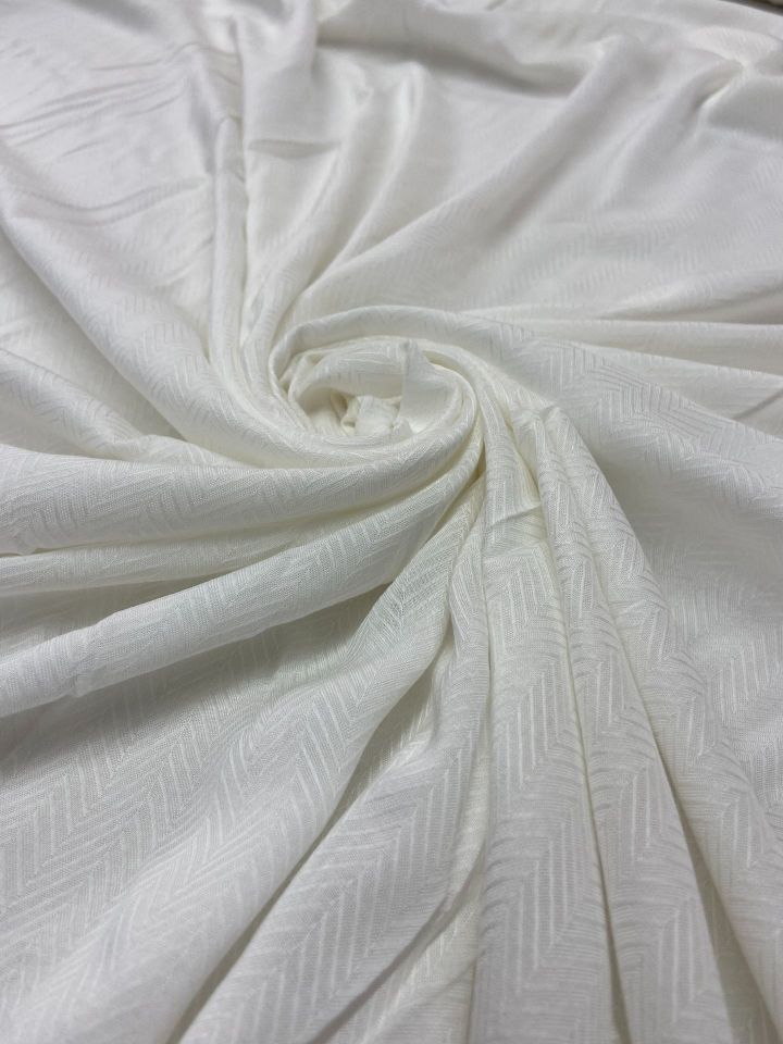 Vegan İtalyan Brokar Viskon Jakar Kumaş Off-White (col-2024-5009)