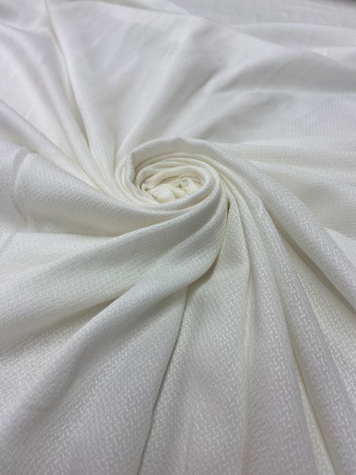 Vegan İtalyan Brokar Viskon Jakar Kumaş Off-White (col-2024-5007)
