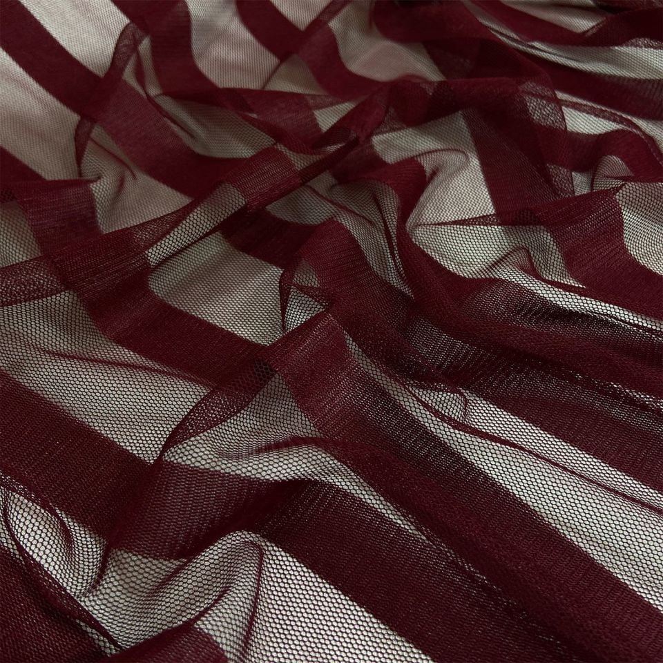 Zebra Tül Line 1 Metre Bordo Kumaş(col-06)