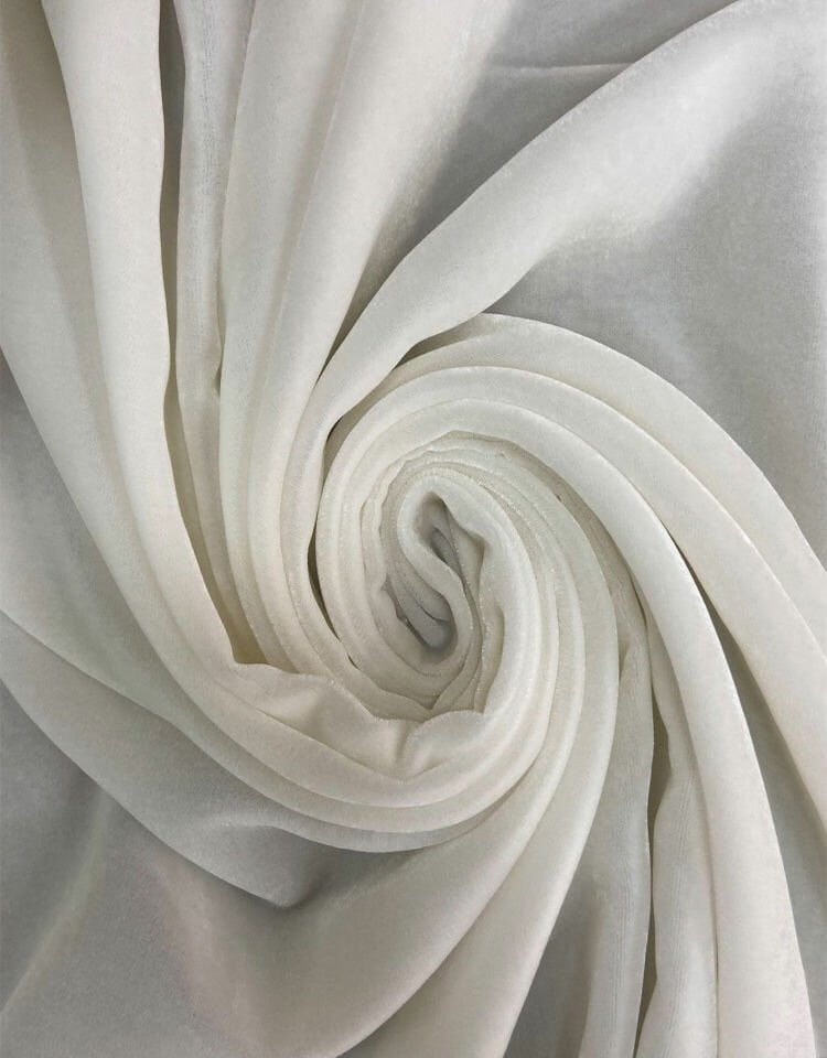 Silk Velvet 1 Metre Kırık Beyaz Kumaş(col-01)