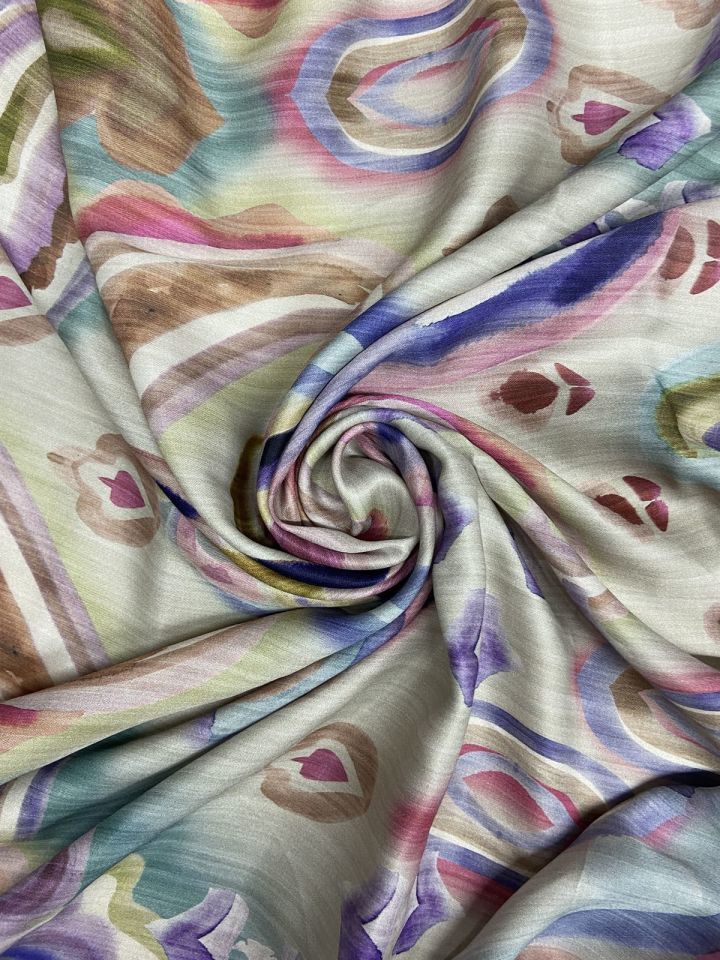 Milano Silky Satin Patterned 1 Meter Fabric (col-23-2137)