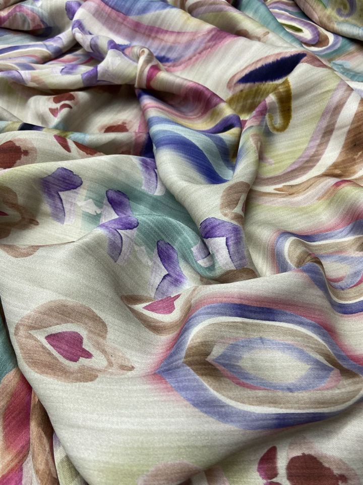 Milano Silky Satin Patterned 1 Meter Fabric (col-23-2137)