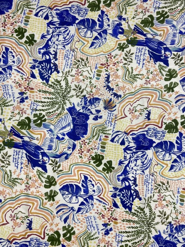Milano Silky Saten Desenli 1 Metre Kumaş(col-23-2157)